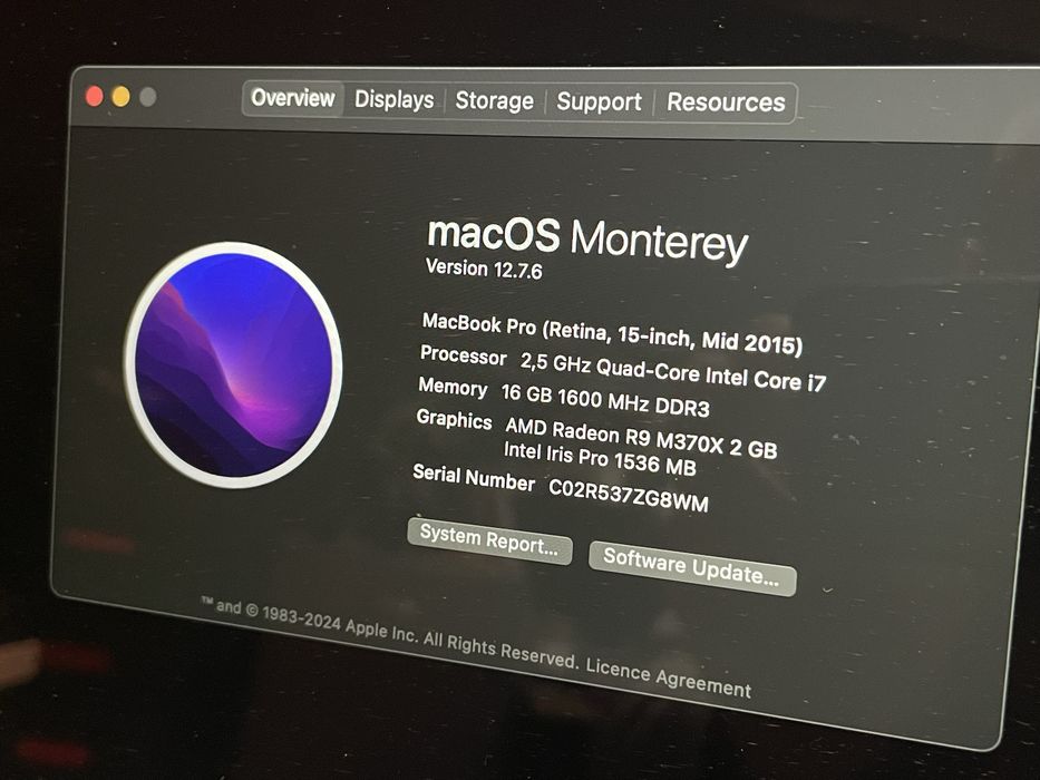 Macbook pro MID 2015 / Apple / 16GB / 512GB /