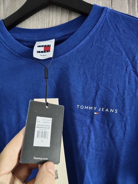 Tommy Jeans tricou bărbătesc albastru cu logo mic mărimea M nou origin
