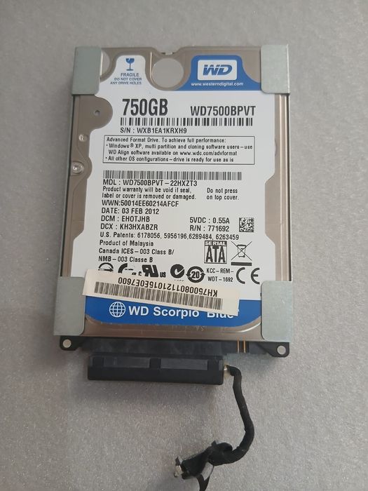 Жесткий диск HDD 750GB Western Digital Blue 2.5"
Описание:
Продам отл
