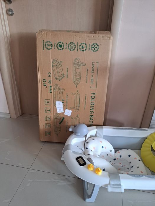 Комплект сгъваема бебешка вана/корито