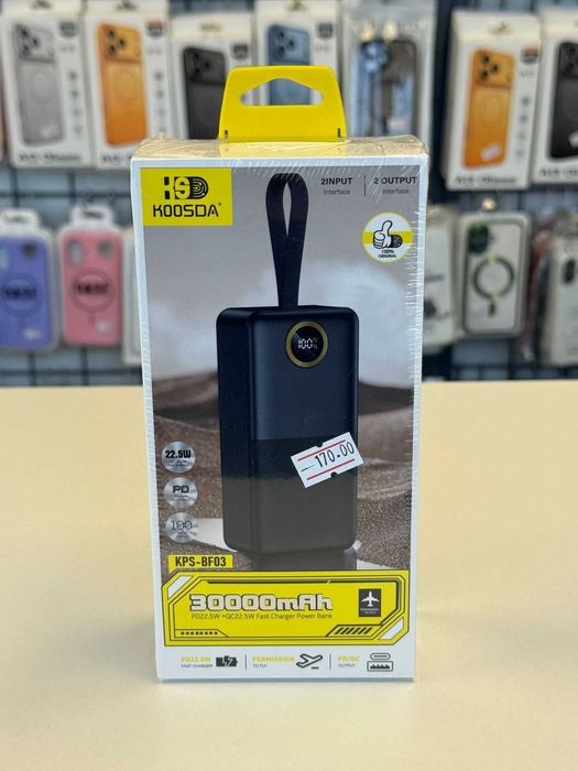 Baterie Externa 30.000mah,incarcare rapida, 22.5w,cablu type-c