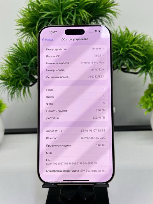 Iphone 16 pro max 256 gb
