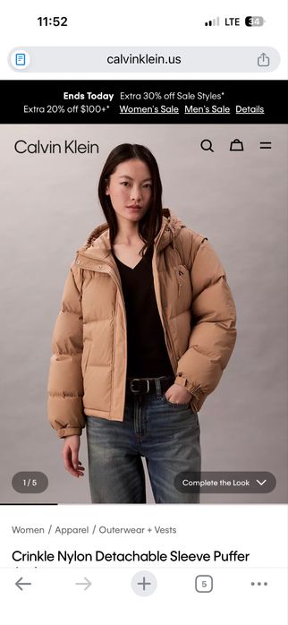 зимняя куртка calvin klein