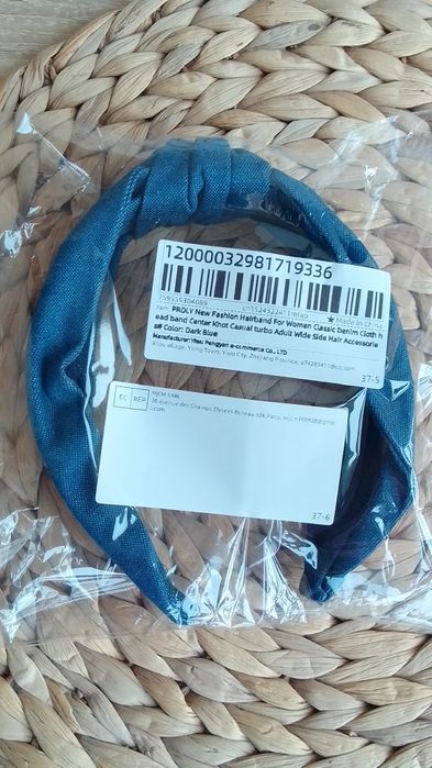 Диадеми с възел  от син / черен деним