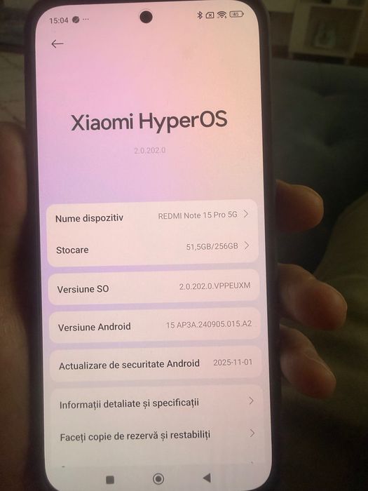Telefon Redmi note 15 5G pro 256 GB