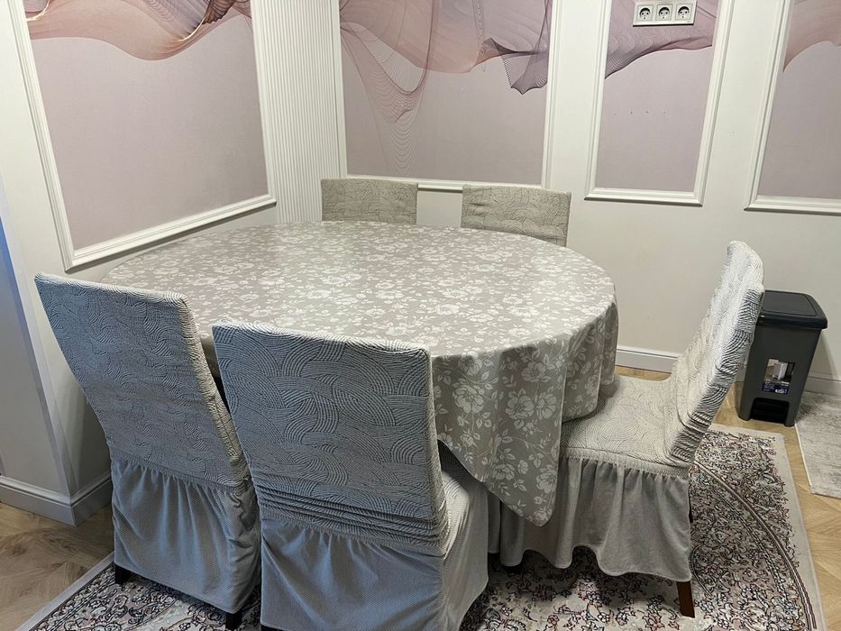 Стол круглый + 5 стульев