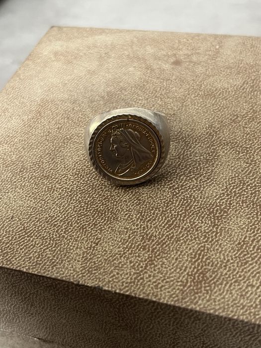 Колекционерски пръстен с монета кралица Виктория RGP 18k