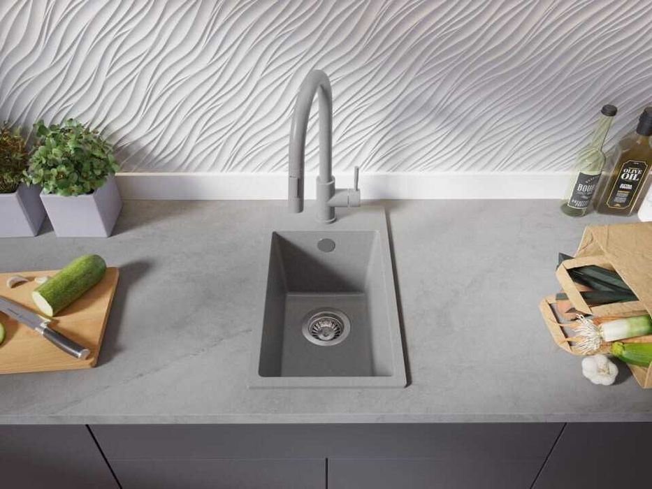 Сива кухненска гранитна мивка Рига 30 XL 280 x 500 mm