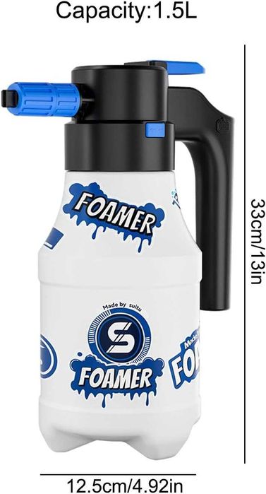 Акумулаторен електрически пенообразувател за автомивки и дома 1.5л