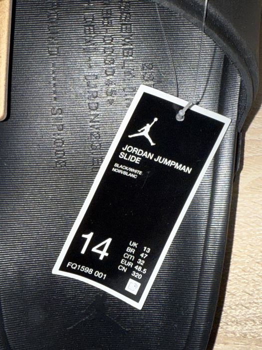 Джапанки Air Jordan Jumpman Slide “Black & White” - размер 48.5