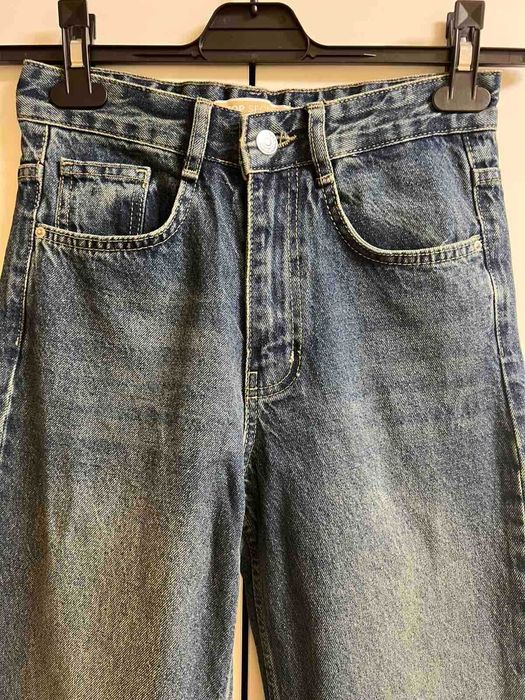 Нови дамски сини дънки Mom Fit с висока талия и прав крачол