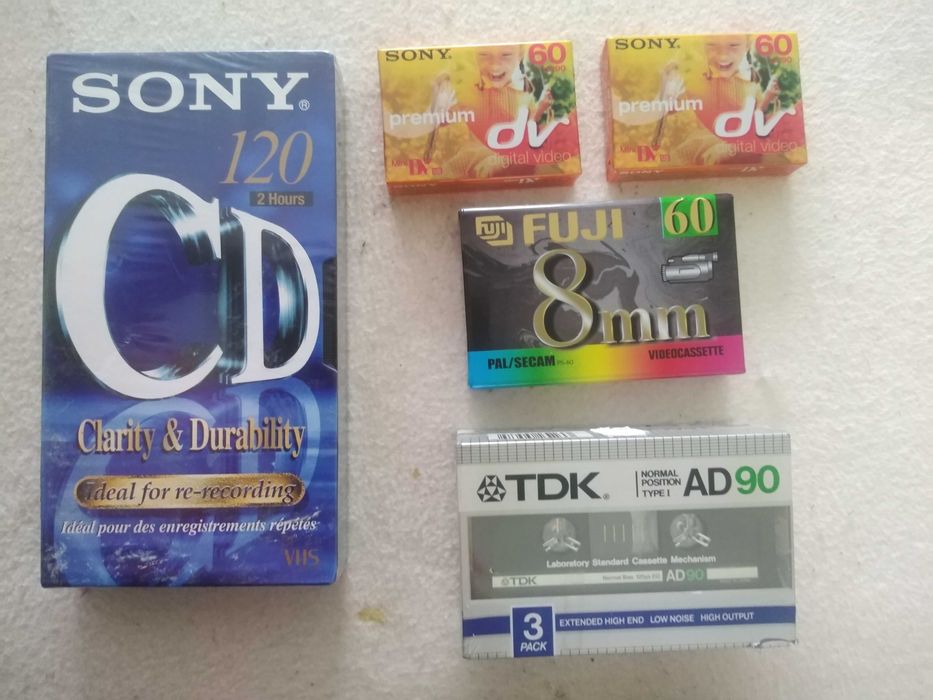 Casete audio si video VSH,  8 mm si miniDV , Sony, Fuji, TDK, noi