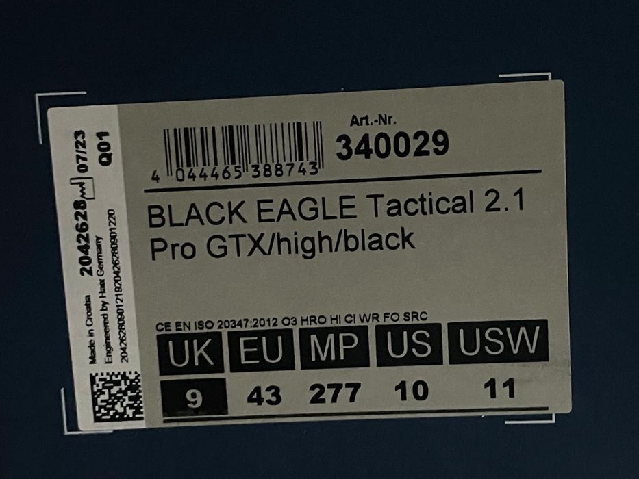 Bocanci Haix Black Eagle Tactical 2.0, nr 43