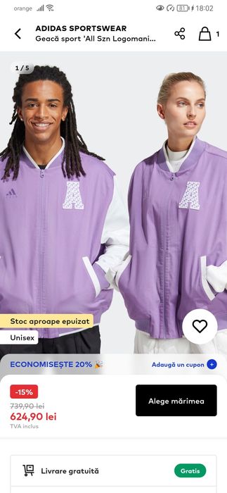 Jacheta varsity Adidas măsura S