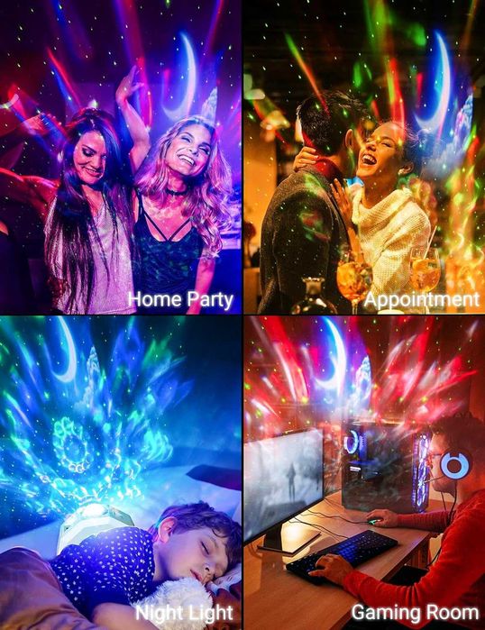 FGRYB Starlight проектор за спалня - звезден проектор нощна светлина