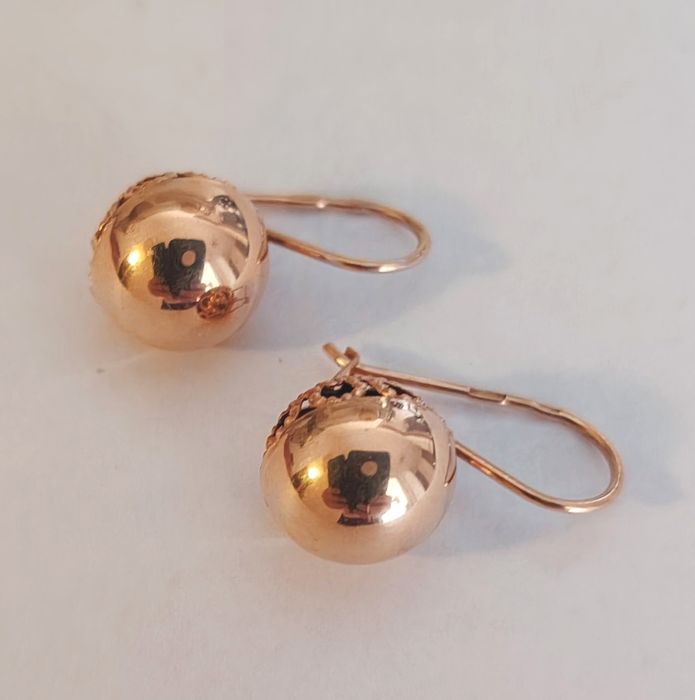 Серьги шар золото 585