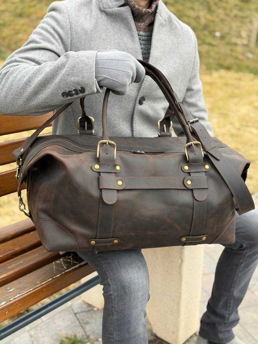 Geantă din piele naturală. Geantă de voiaj. CADOU