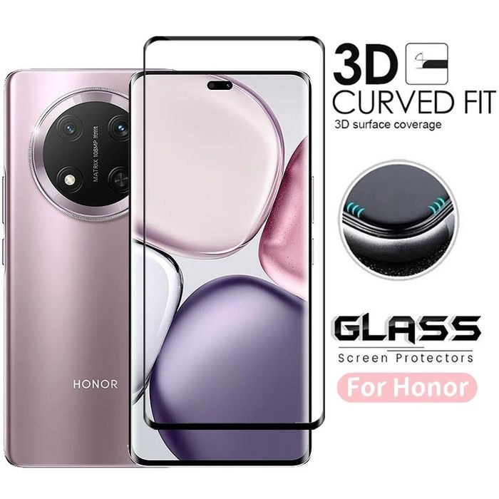 Honor Magic 7 6 5 Lite 7 Pro 4 Pro / 3D ЦЯЛО ЛЕПИЛО Стъклен протектор