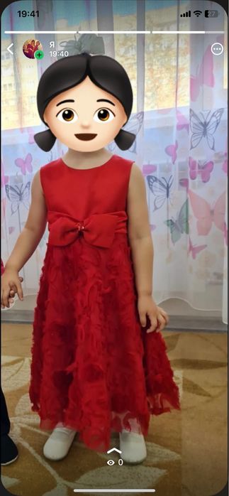 Продам красивое красное платье на девочку 3-5 лет