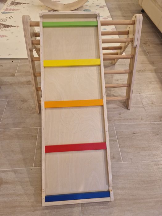 Триъгълник на Пиклер и 2в1 пързалка и стълбичка (дърво - Playtive)