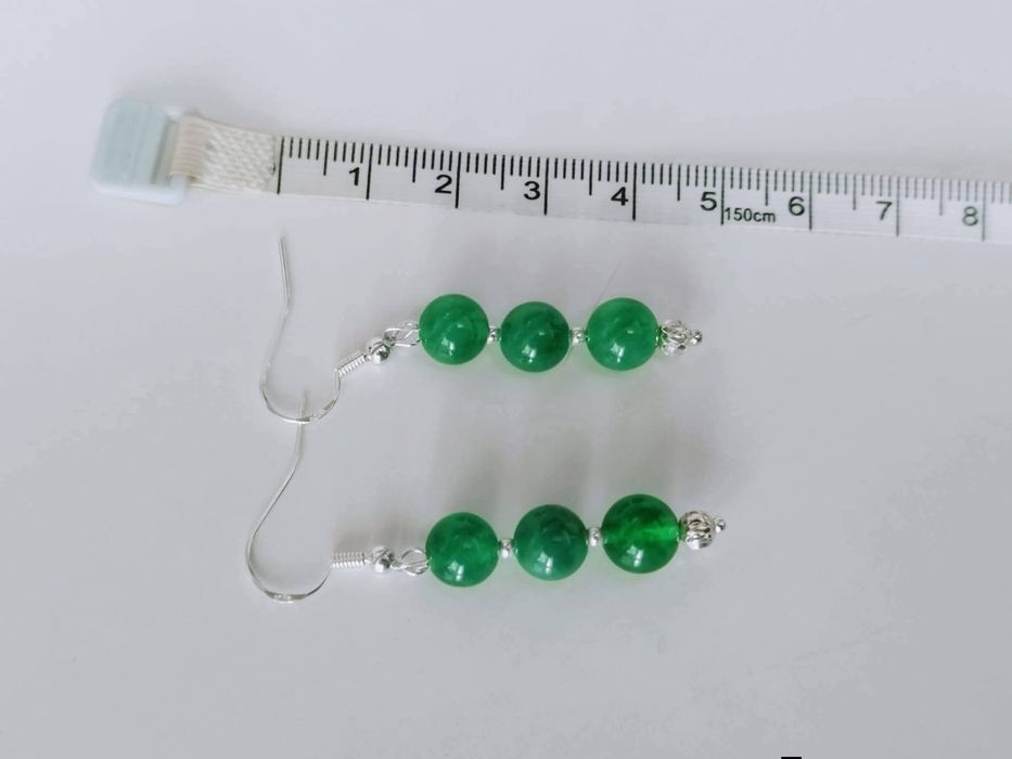 Vechi cercei din argint de 925, cu jad verde