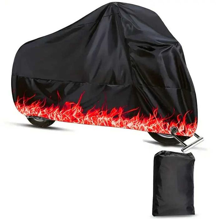Prelata Husa motocicleta flacari Red Flame XXXL 265cmx125cm­x105cm moto scuter Oxford XXXXL 295cmx140cm­x110cm