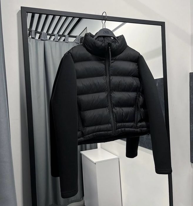 Zara яке Neoprene-sleeve puffer jacket