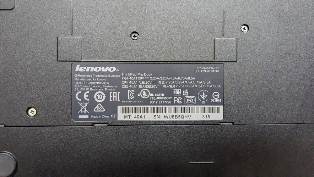 Докинг станция Lenovo ThinkPad Ultra Dock 40A1 / 40A2 + Гаранция