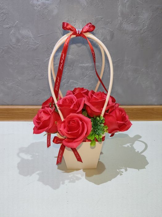 Интерьерный букет из мыльных роз — Не вянет до 5 лет!