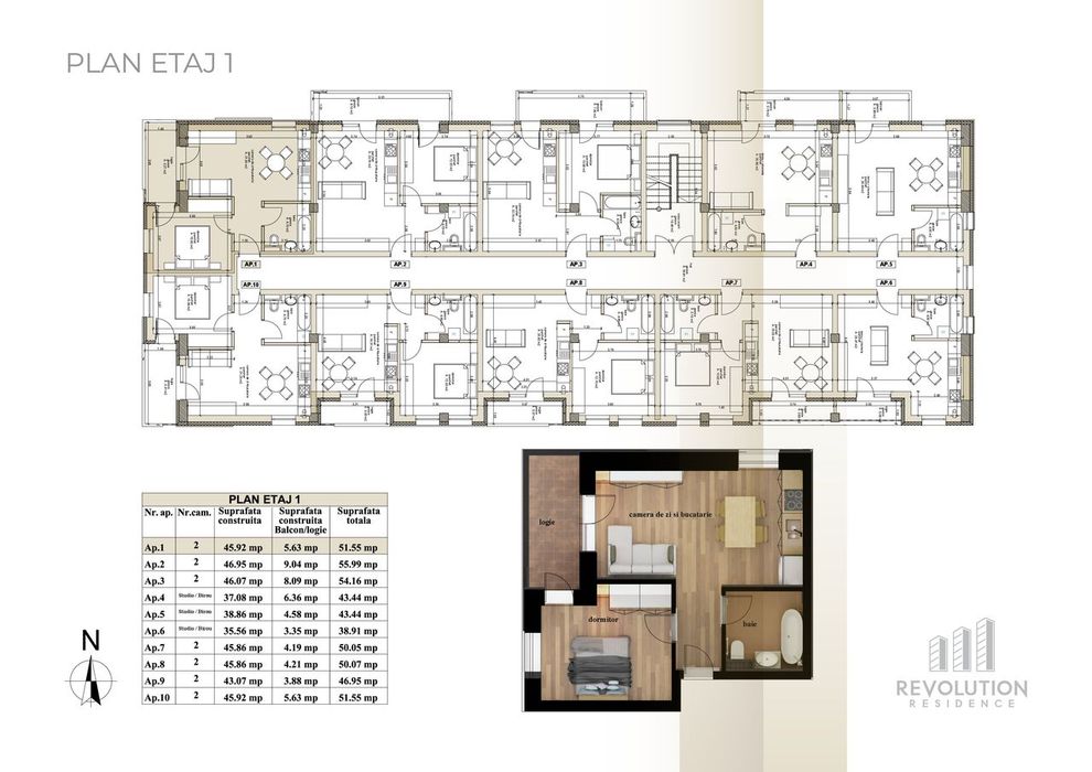 NEW! COMISION 0% - Apartamente cu 2 camere - Oltului 13A, Baia Mare