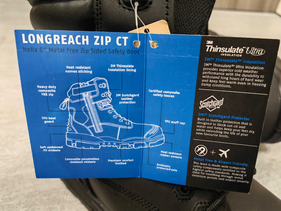 Работни обувки ботуши с цип и композитно бомбе BATA 3M, S3, номер 46