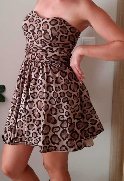 Страхотна парти рокля с тигрова шарка