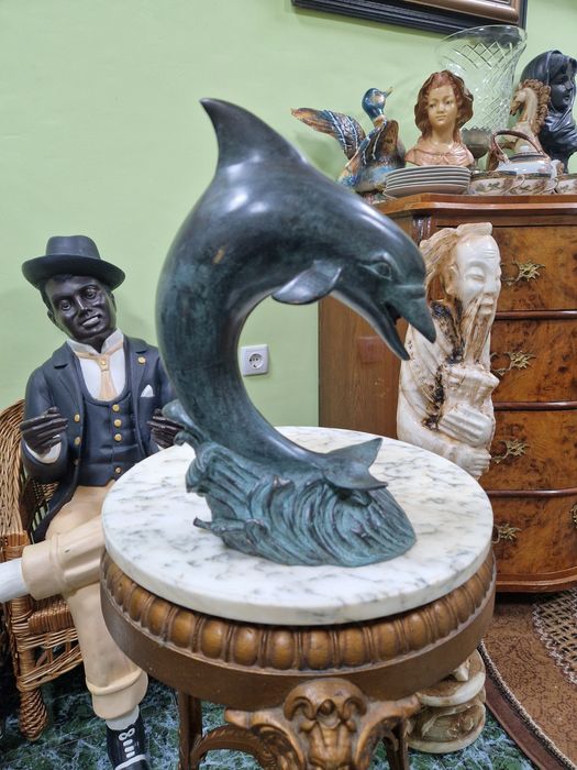 Топ - Страхотна антикварна френска бронзова фигура- Чешма шадраван