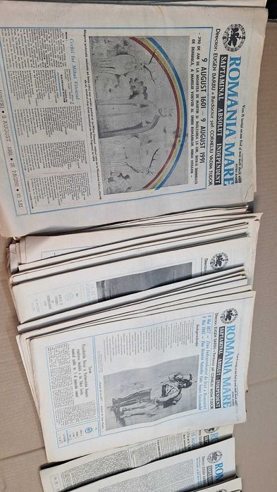 Lot ziare vechi Romania Mare, 64 ediții anii 1990-1991 Istoria presei românești