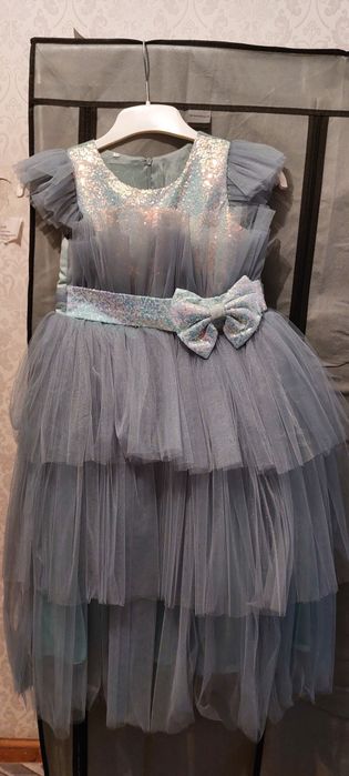 Платье детское. Цвет тифани на 6-7 лет