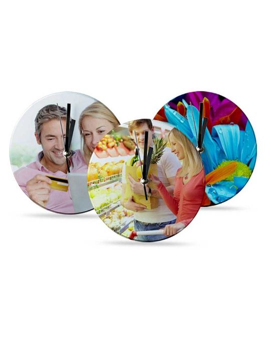 Ceas din sticla personalizat - model rotund 18 cm