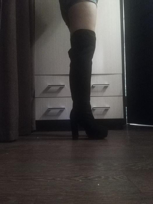 Ботфорды, замшевые