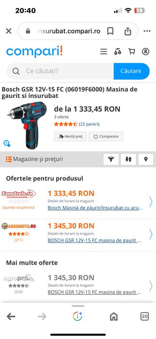 Filetante Bosch GSR 12V-15 sau GSR 12V-15 FC-Sigilate