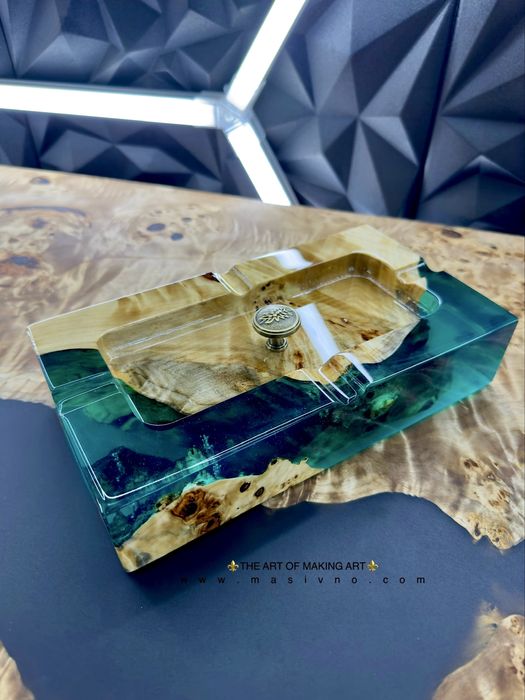 Пепелник за пури и цигари от Уникален Американски Орех | Подарък