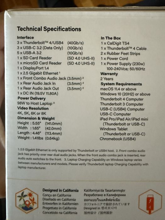 CalDigit TS4 18-портов Thunderbolt 4 Dock 98W