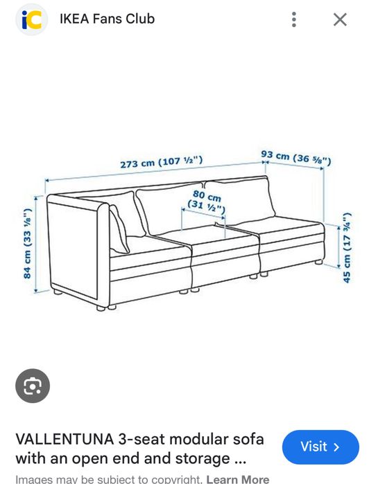 Canapea modulara Ikea Valletuna 3/2/1 locuri