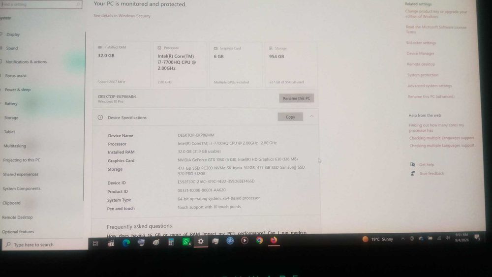 Laptop Alienware 13 R3 Oled  touch 7700Hq Gtx 1060