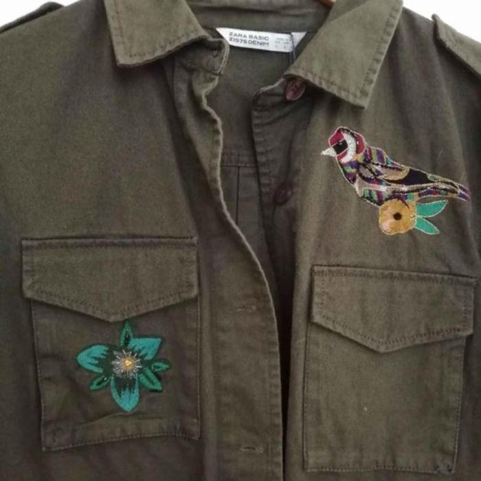 Geaca denim militar zara xs s