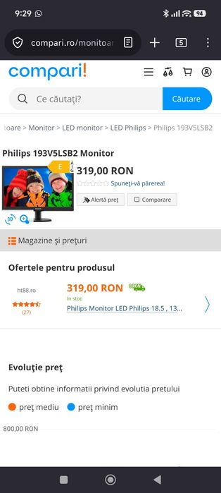 Monitor Philips 193V 19"