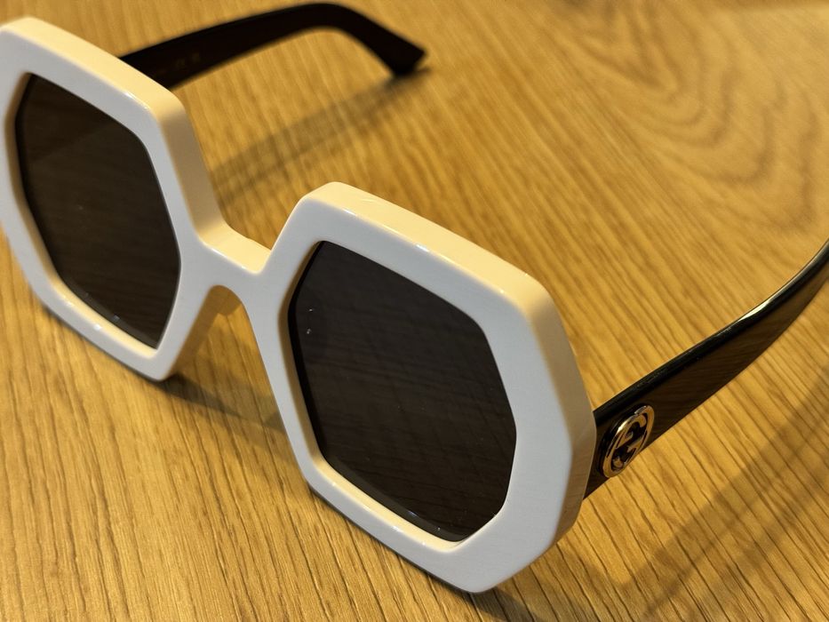 Ochelari soare oversized Gucci Ivory Geo Double G Italian GG0772S