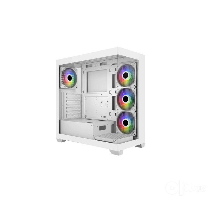 - Корпус FSP M340-WA White (Панорамное закаленное стекло / 4x ARGB)