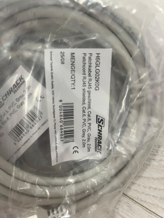 Pachet 10 buc. Patchcablu Cat.6 ecranat RJ45 gri 2,0m