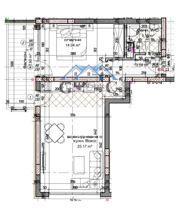 Продава се Двустаен апартамент в Варна, Младост 1 - 69 кв.м за 1564 €/кв.м - Снимка #1