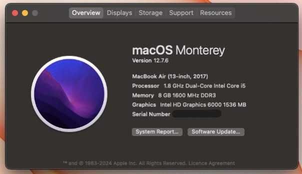 MacBook Air 13" 2017 i5 / 8GB RAM / 128GB SSD - Отлично Състояние