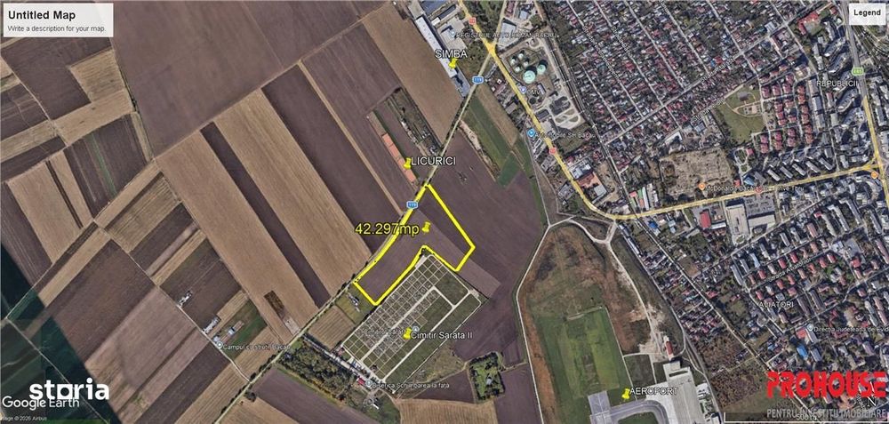 Teren intravilan 43.000 mp - deschidere 356 ml - Exclusiv PROHOUSE